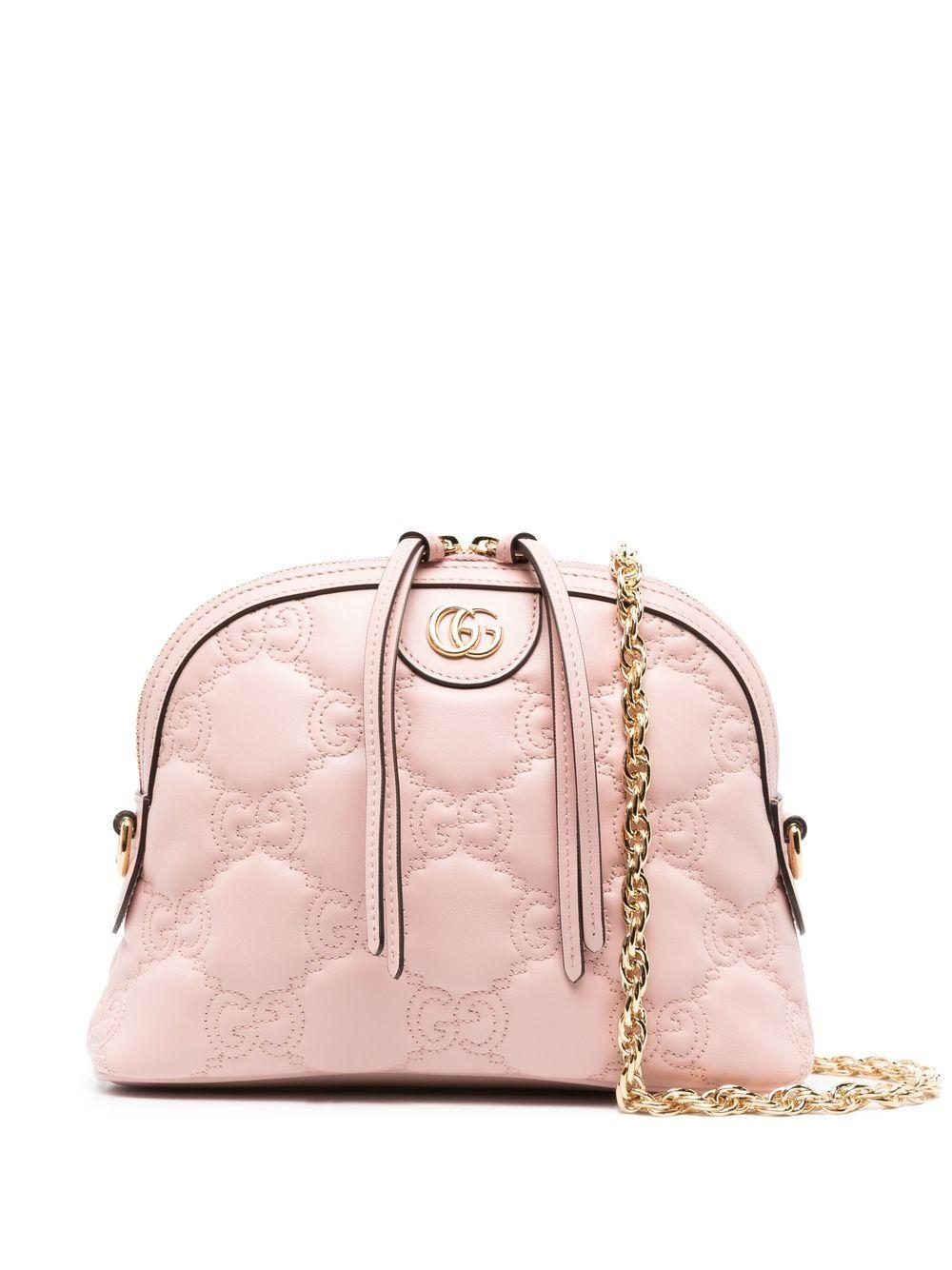Gucci Ophidia Leather Shoulder Bag in Pink