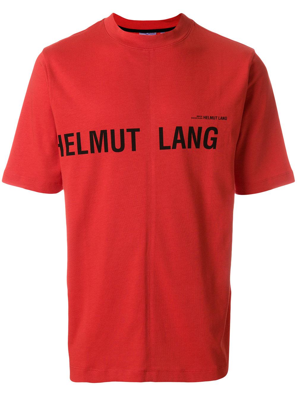 Helmut Lang Cotton Logo Printed T-shirt in Red for Men - Lyst