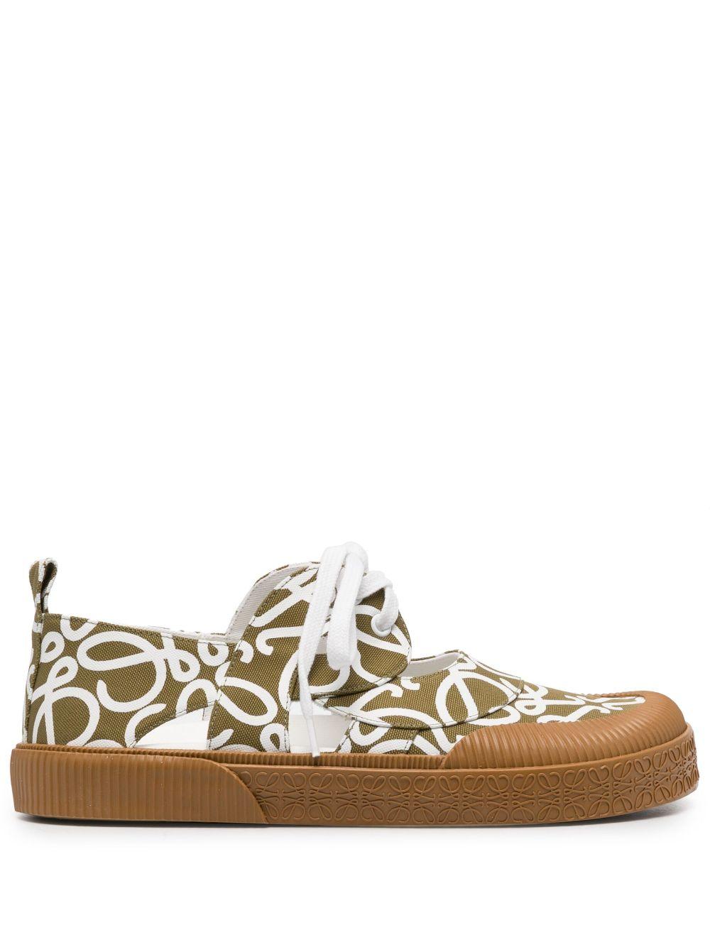 Loewe raffia discount and canvas sneakers