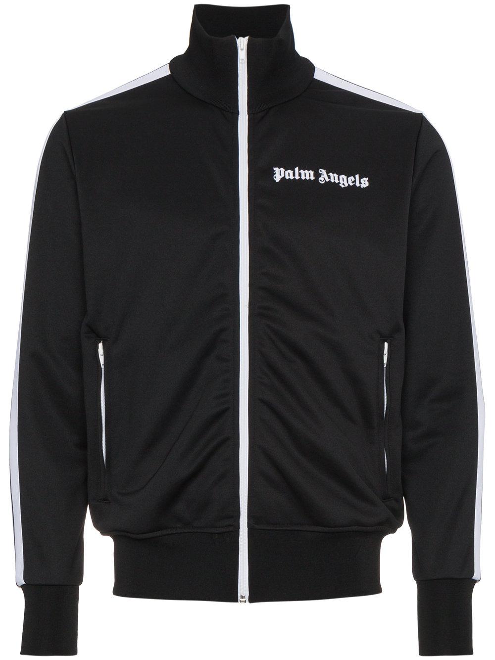 Palm Angels Synthetic Funnel Zip Tracksuit Jacket in Black & White ...