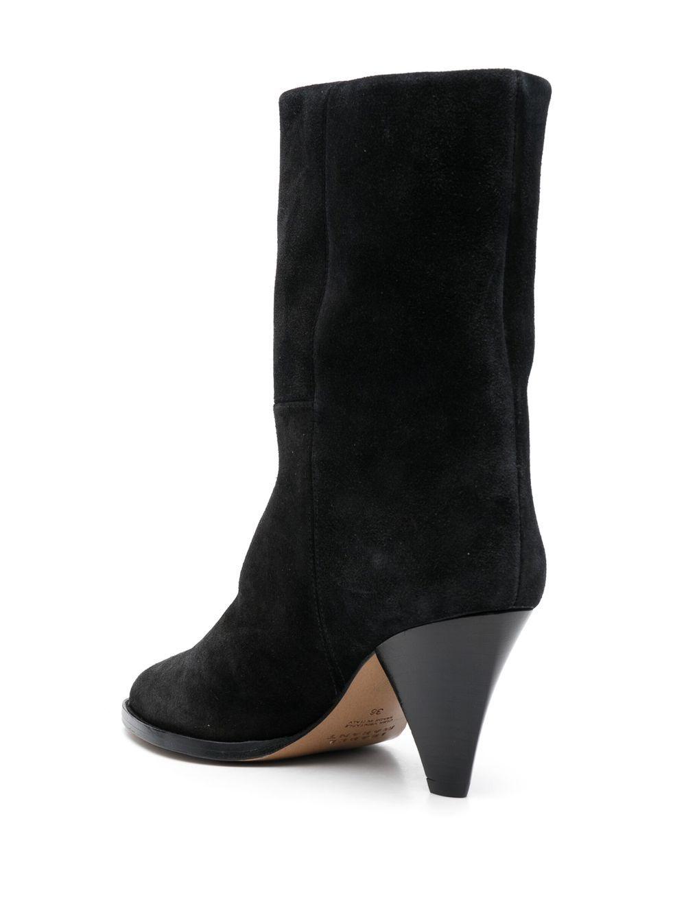 Isabel Marant Suede Mid Heel Pointed Boots in Black Lyst UK