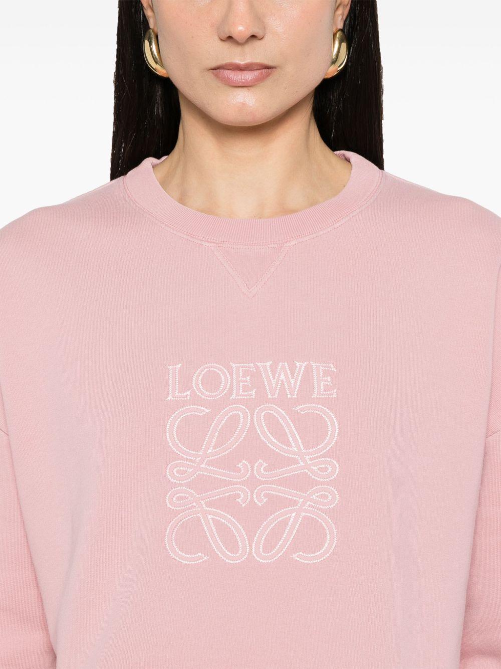 Loewe Cropped Sweatshirt in Pink | Lyst