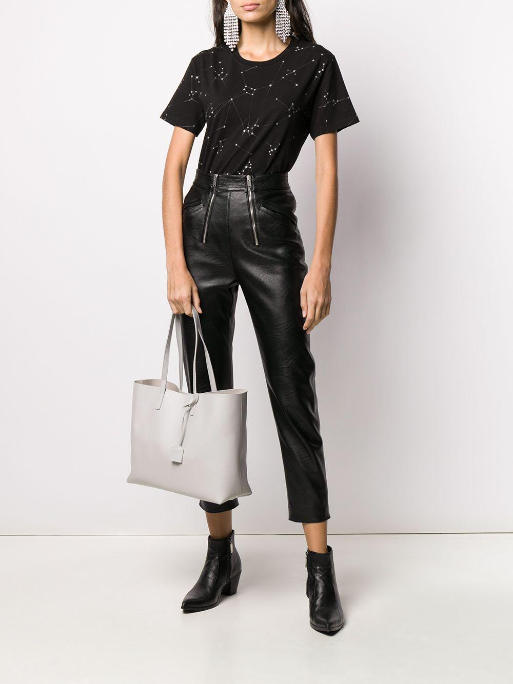 Saint Laurent Leather Shopping Bag in Gray | Lyst