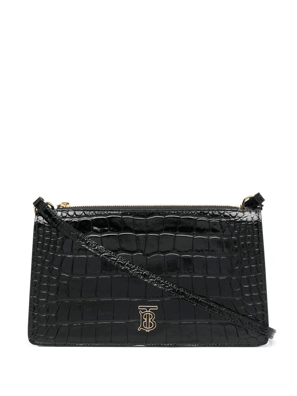 Burberry Tb Leather Pouch in Black Lyst