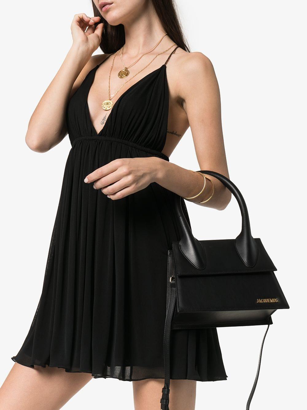 Jacquemus Le Chiquito Large Straw Handbag in Black | Lyst
