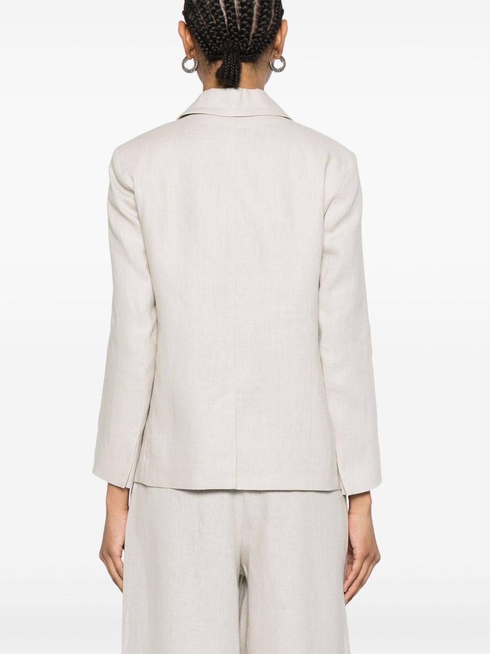 Max Mara Linen Single-Breasted Jacket in White | Lyst