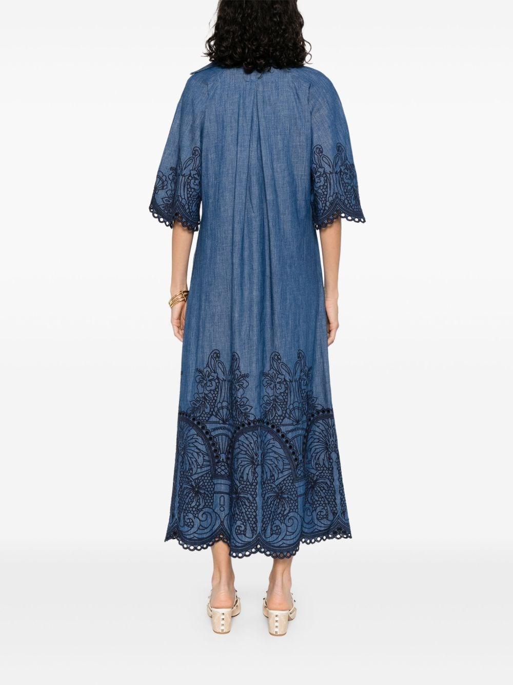 Zimmermann Coco Embroidered Denim Dress in Blue | Lyst UK Zimmermann Coco Embroidered Denim Dress in Blue | Lyst UK