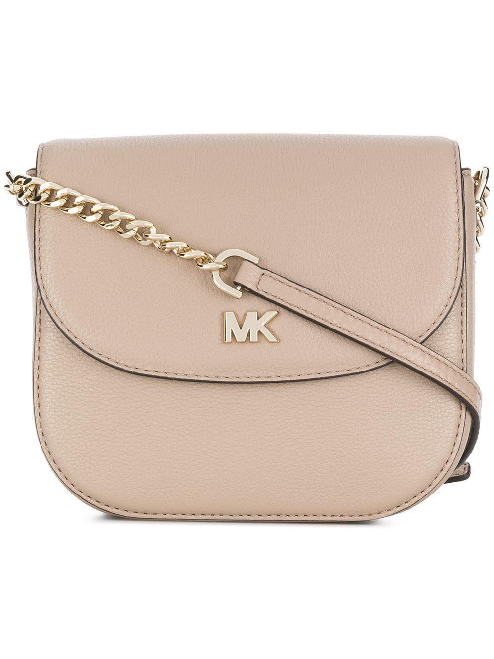 Michael Kors Mott Pebbled Leather Dome Crossbody Bag in Brown Lyst