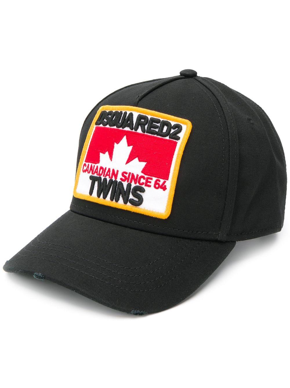 DSquared² Cotton Canadian Twins Baseball Cap in Black for Men | Lyst UK