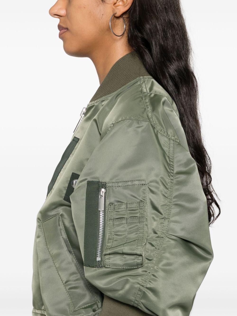 Sacai Nylon Bomber Jacket in Green | Lyst