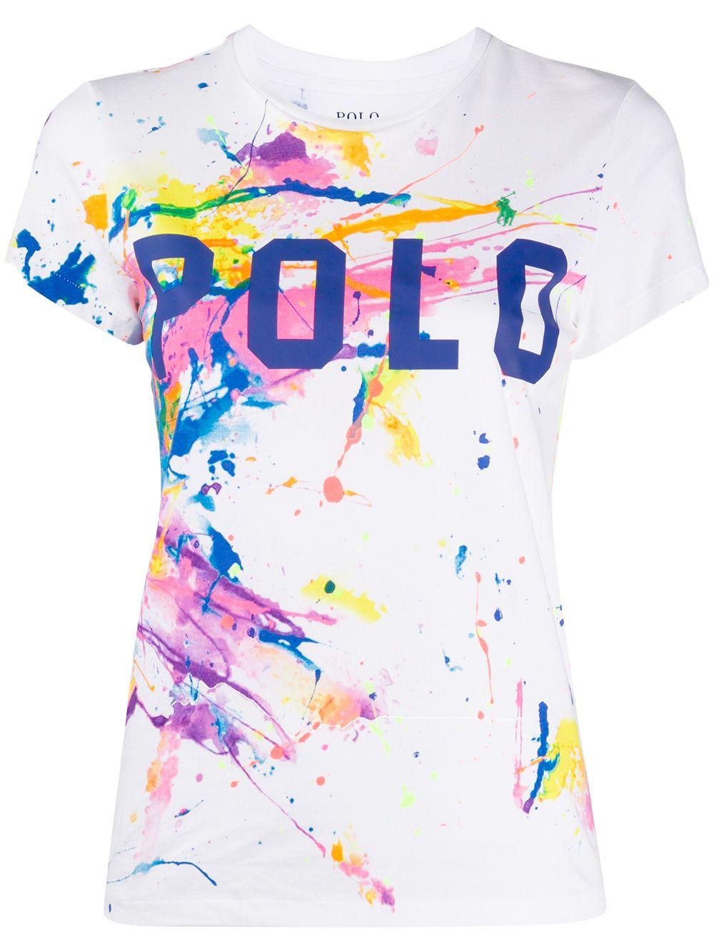 Polo Ralph Lauren Paint Splatter T-shirt in White | Lyst