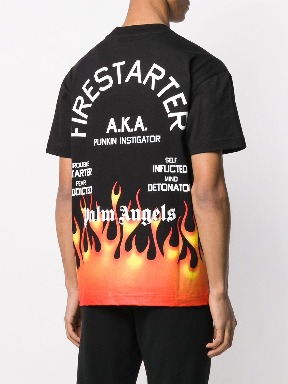 Palm Angels Cotton Fire T Shirt in 