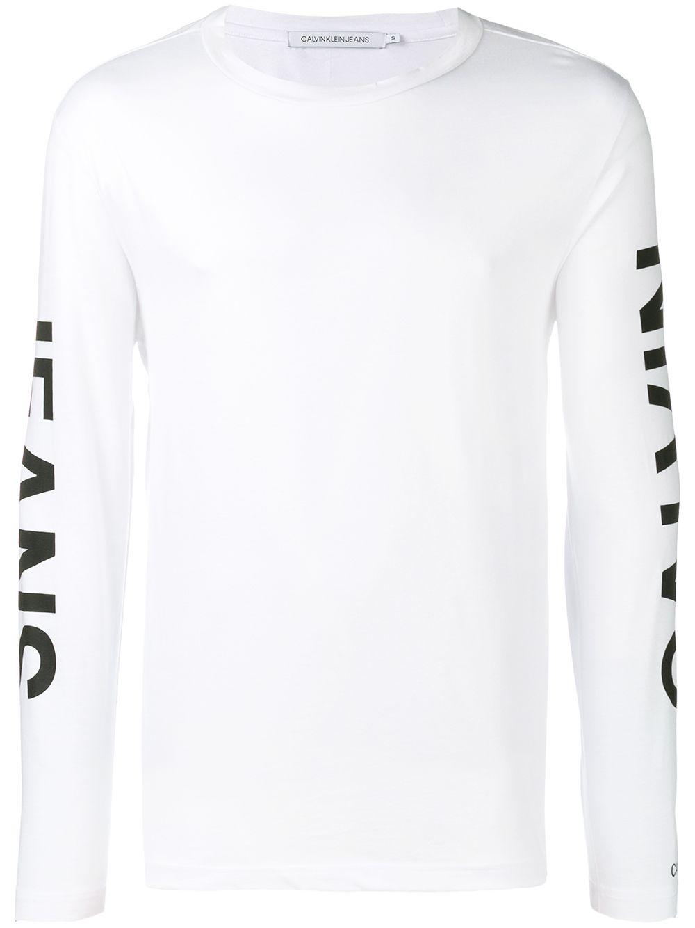 calvin klein white crew neck sweater