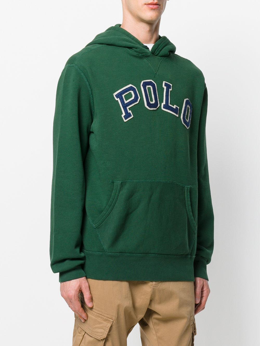Polo Ralph Lauren Cotton Polo Hoodie in Green for Men | Lyst