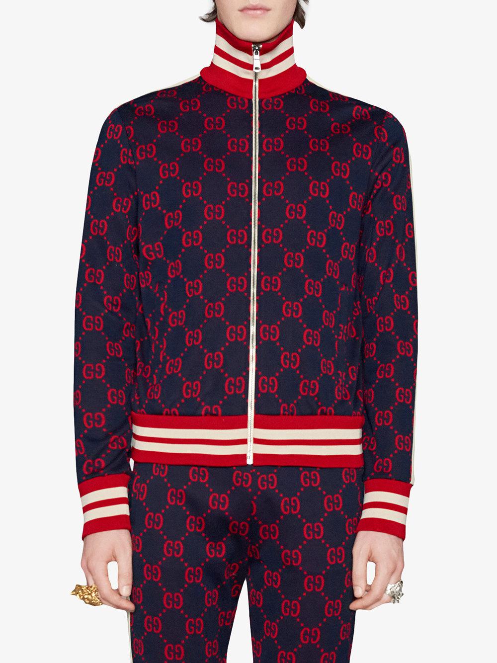 Gucci Cotton Sweat-jacket in Red for Men - Lyst