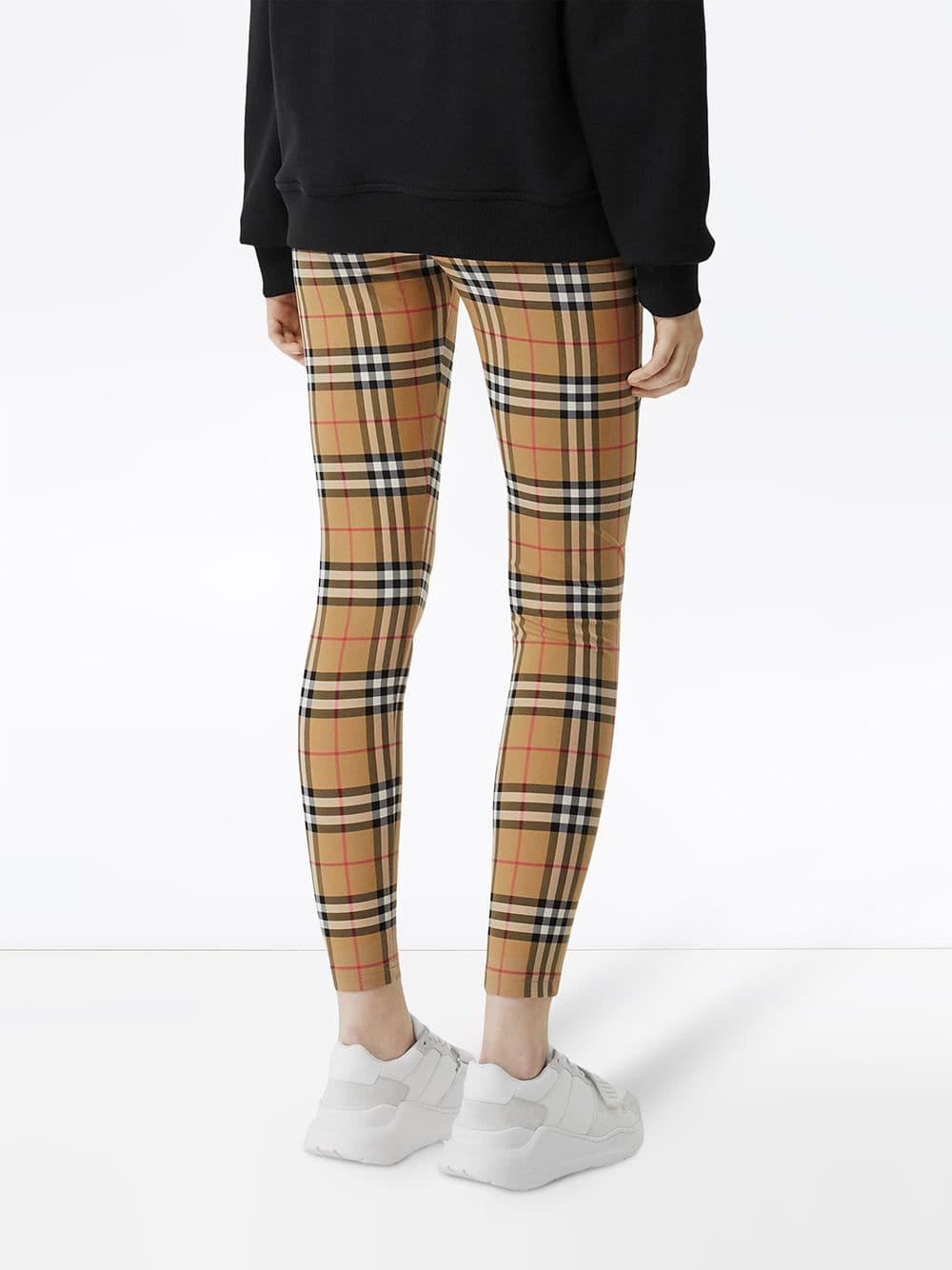 Burberry Checked Leggings in Beige (Natural) - Lyst
