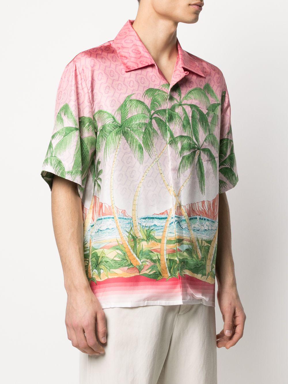 Pink Casablanca Shirt Men Women Hawaiian Beach Style 2023ss Flower Pattern  Silk Shirts