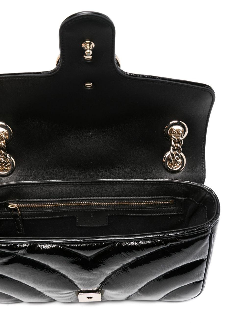 ショルダーバッグ・ポシェット GUCCI GG SMALL PATENT LEATHER SHOULDER BAG GG Emblem super mini shoulder bag in beige and white fabric