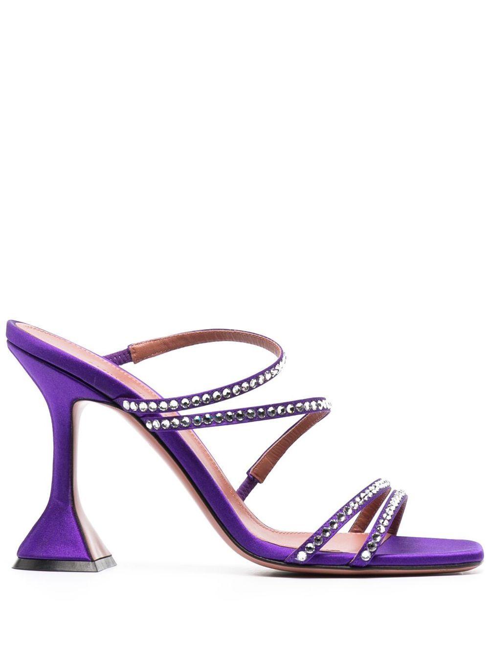 AMINA MUADDI Naima 95mm Crystal-embellished Sandals in Purple | Lyst
