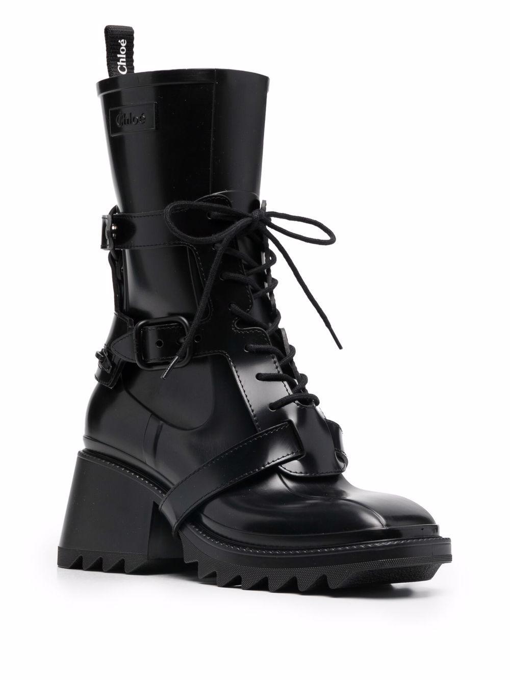 Chloe Betty Harnessed Rain Boots in Black Lyst