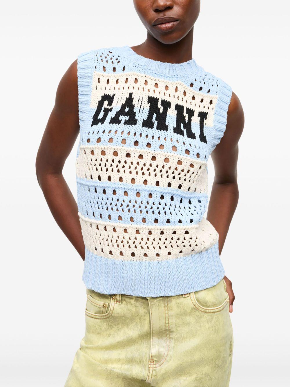 【送料&関税込】Ganni Pastel Light Blue Cotton Blend Vest Ganni Pastel Light Blue Cotton Blend Vest | italist, ALWAYS