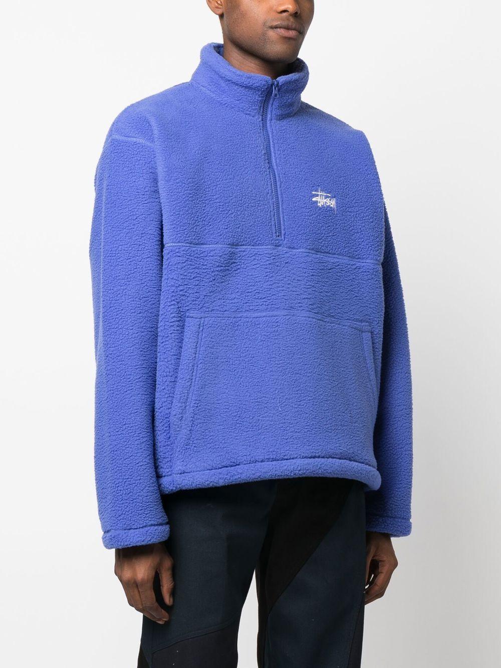 Stussy Half Zip Mock Neck Sweatshirt in Blue for Men | Lyst