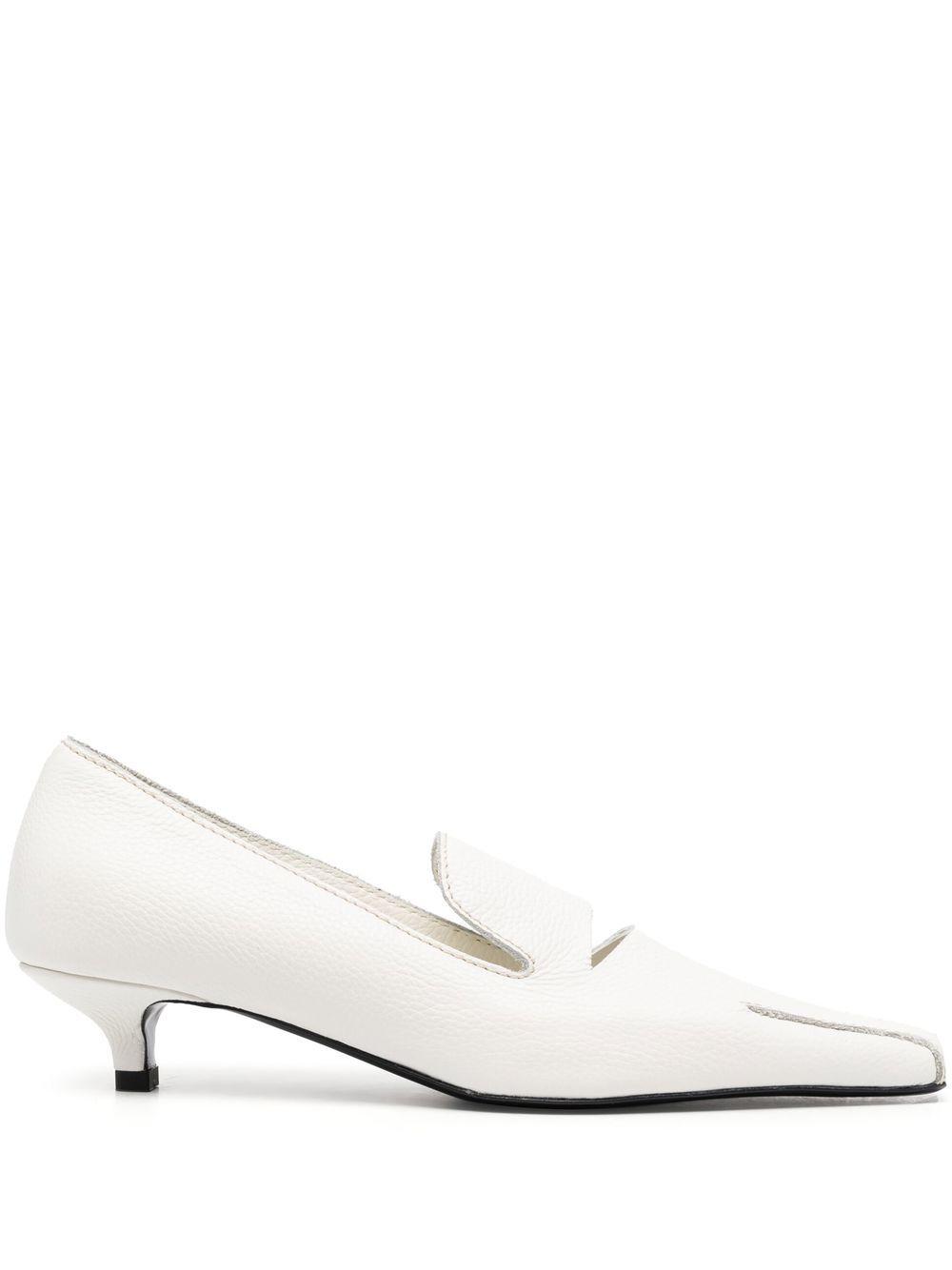 Totême Leather Loafer in White | Lyst