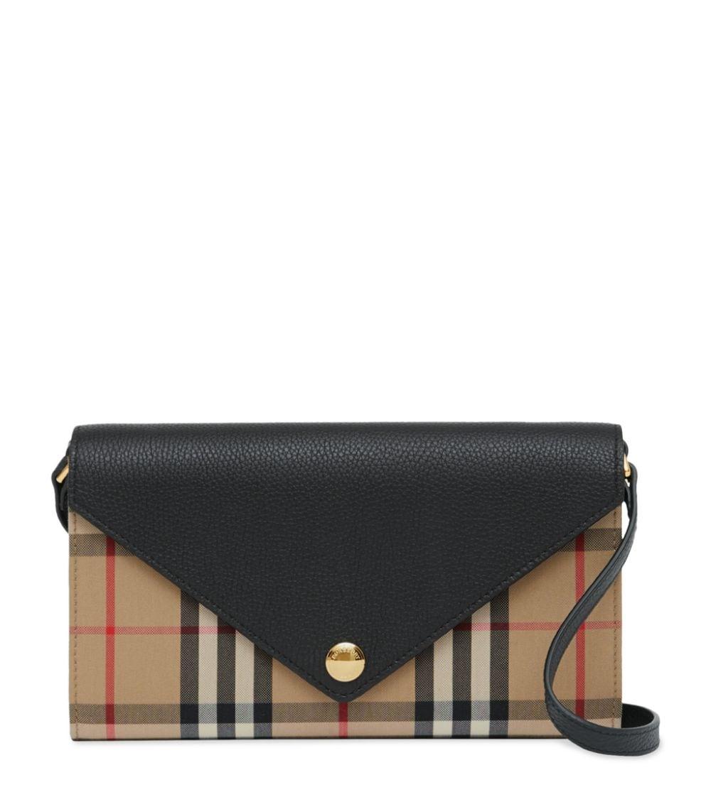 【BURBERRY】25SS HANNAH ウォレットバッグ Burberry Hannah Wallet Crossbody Bag Icon Stripe Brown Black