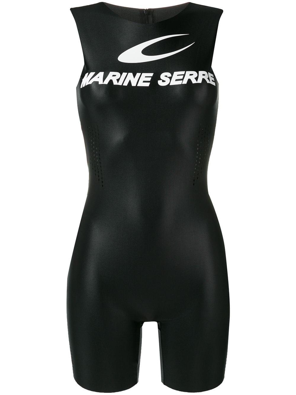 Marine Serre All Over Moon Catsuit in Black | Lyst