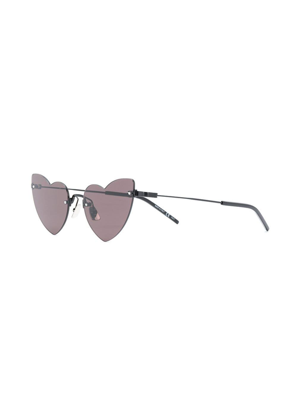 Saint Laurent New Wave Loulou Heart shaped Metal Sunglasses in