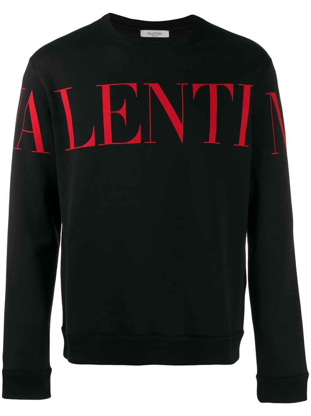 Valentino Logo-print Cotton-blend Sweatshirt in Black for Men | Lyst