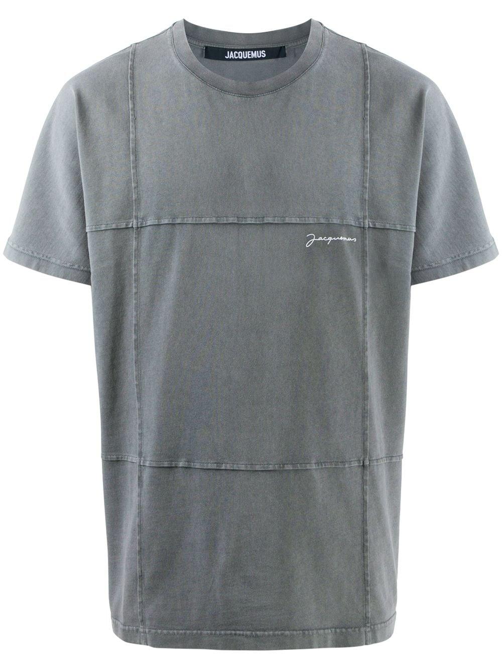 Jacquemus Embroidered-logo Cotton T-shirt in Grey (Gray) for Men - Save 3% - Lyst
