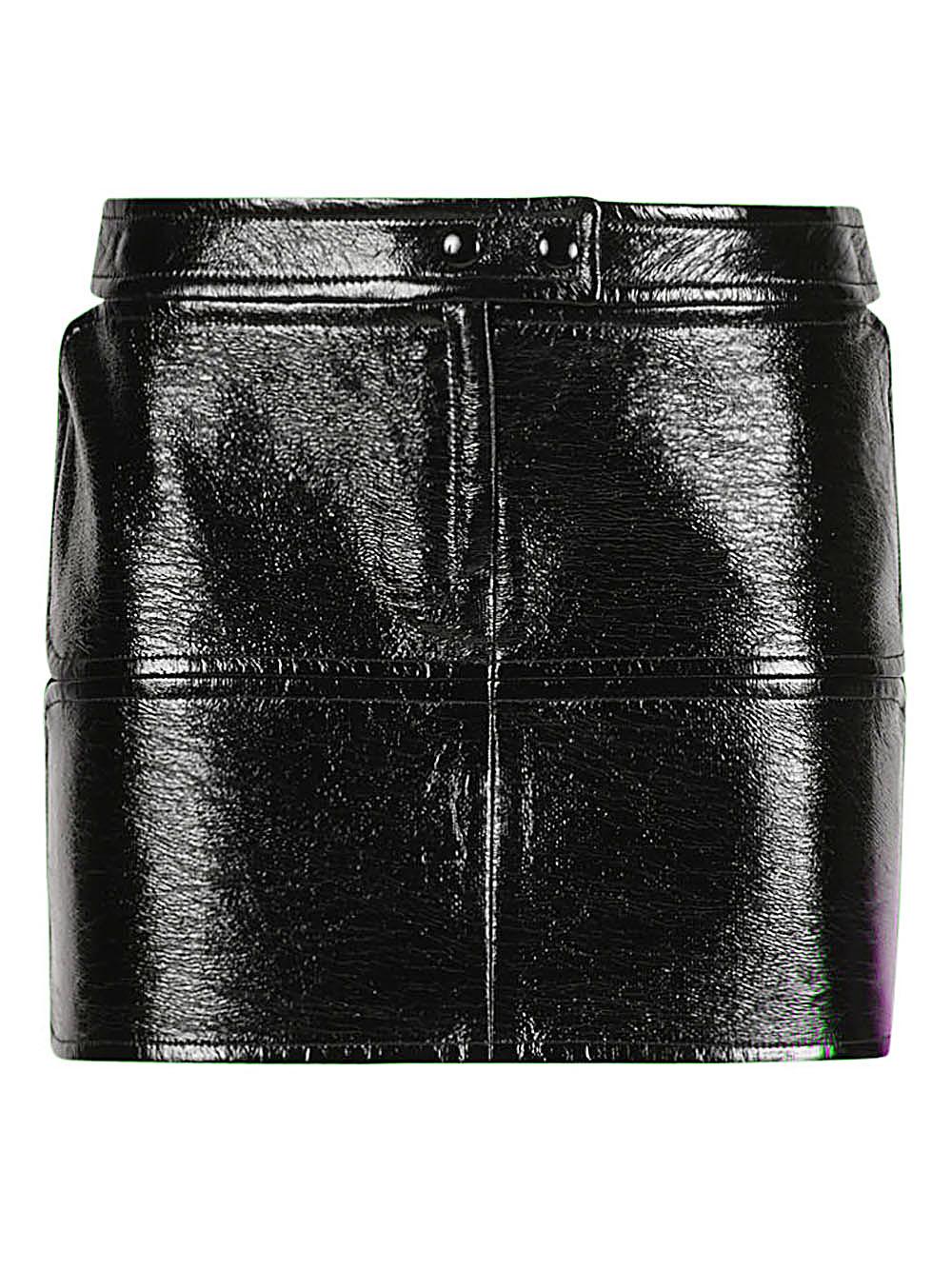 Courreges Vinyl Mini Skirt in Black | Lyst