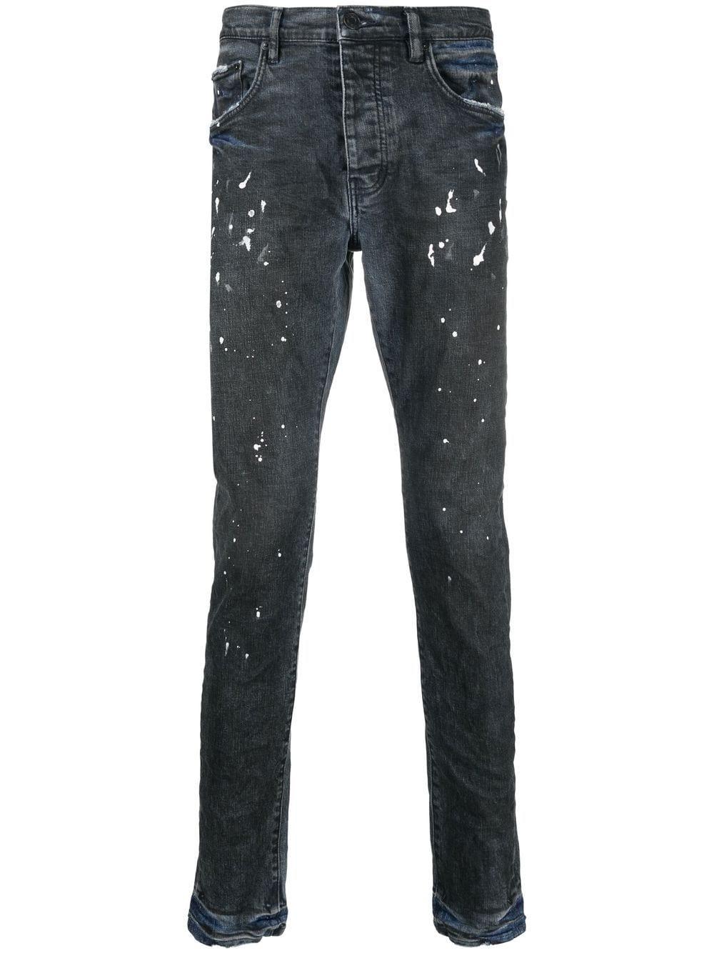 Purple Brand Paint Splatter Denim Jeans in Blue for Men | Lyst