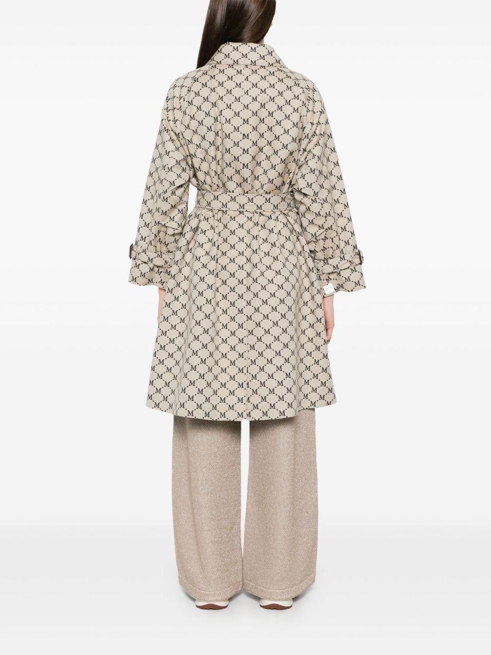 Max Mara Cotton Blend Jacquard Trench Coat in Natural | Lyst