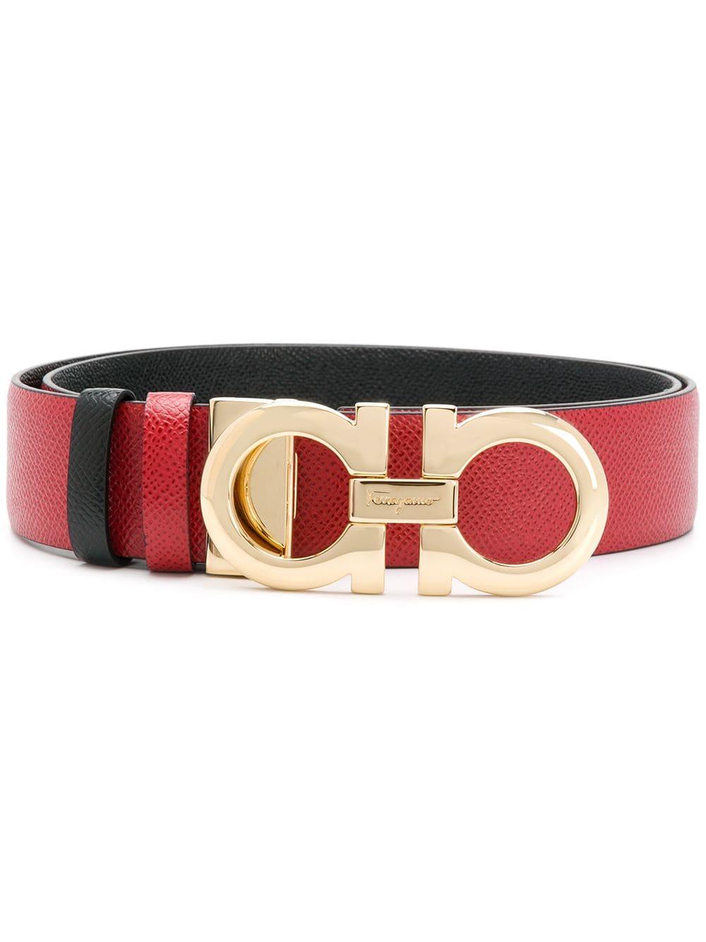 Ferragamo Leather Belt in Red - Lyst