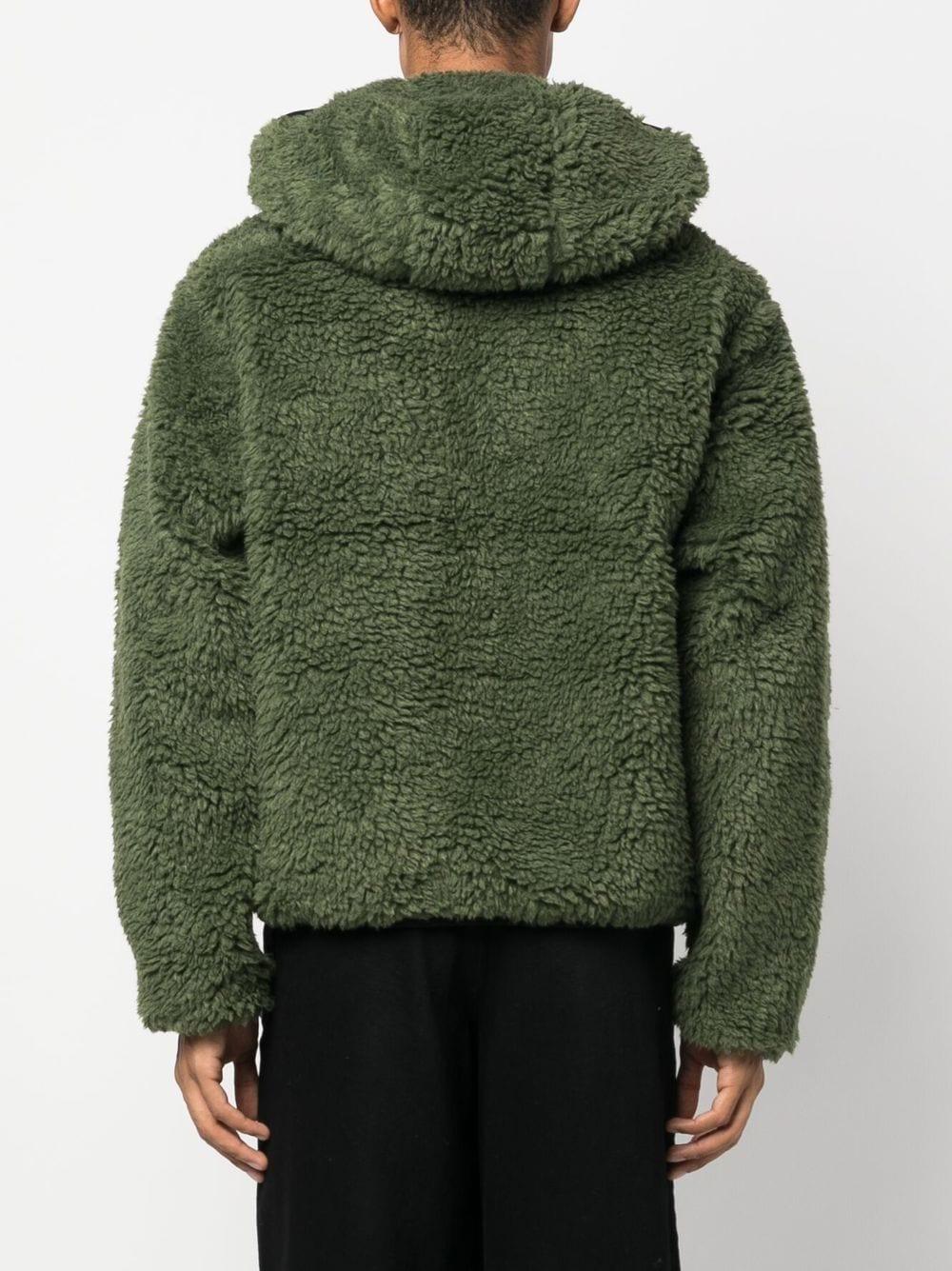 Stussy Fleece-texture Hooded Jacket in Green for Men | Lyst