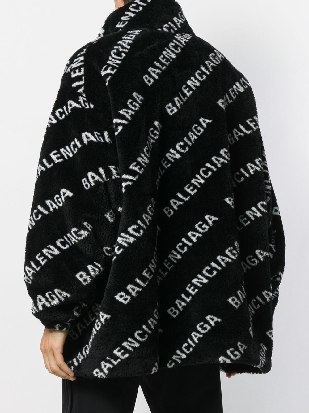 Balenciaga Fluffy Zip-up Jacket in Black for Men - Lyst