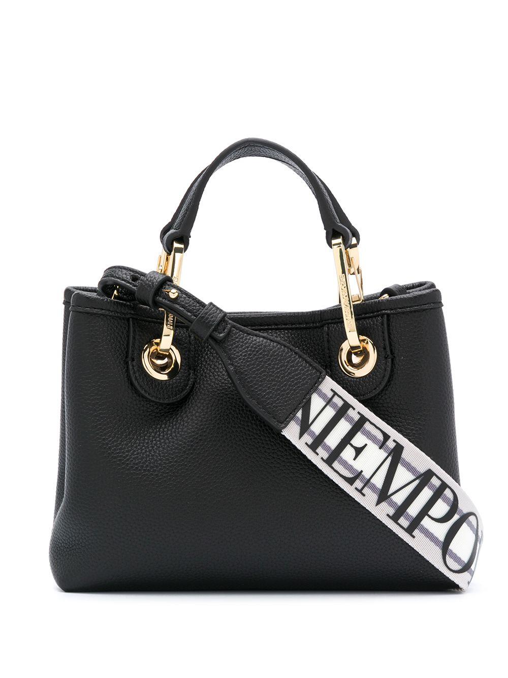 Emporio Armani Logo Strap Tote Bag in Black | Lyst