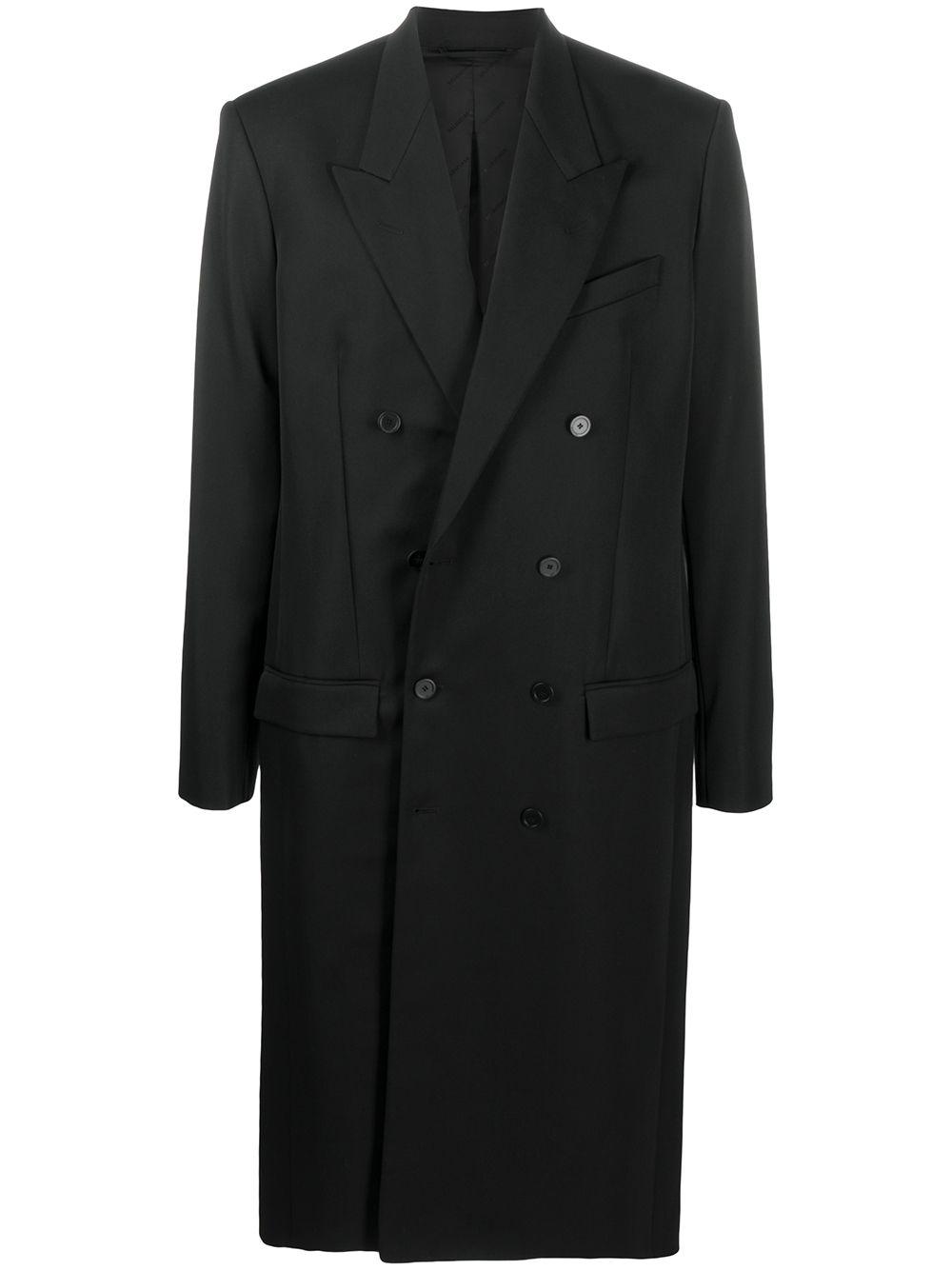 Balenciaga Silk Logo Coat in Black for 
