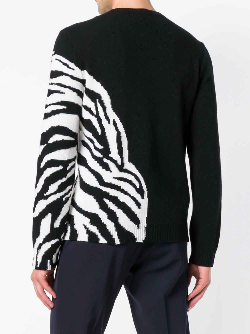 Valentino Tiger Intarsia Sweater in Black for Men | Lyst