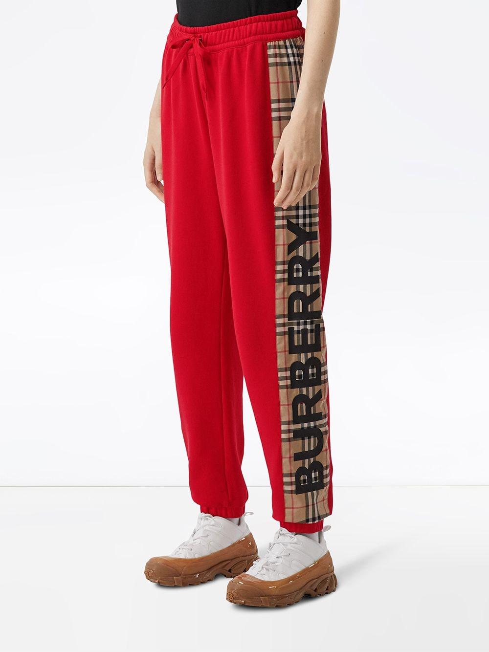 Burberry Cotton Sweatpants in Red - Lyst