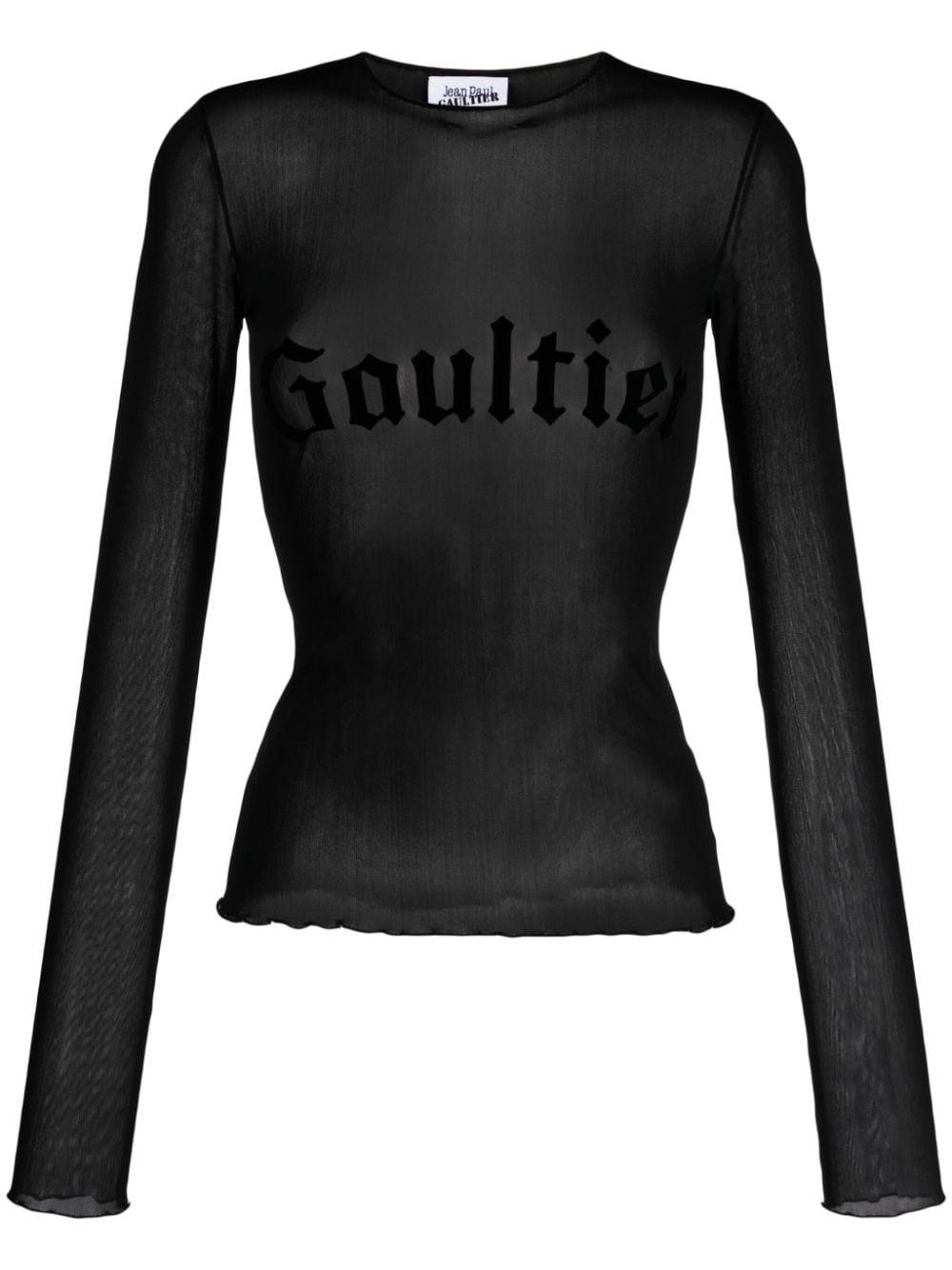 Jean Paul Gaultier Logo-print Mesh Top in Black | Lyst Jean Paul Gaultier Logo-print Mesh Top in Black | Lyst