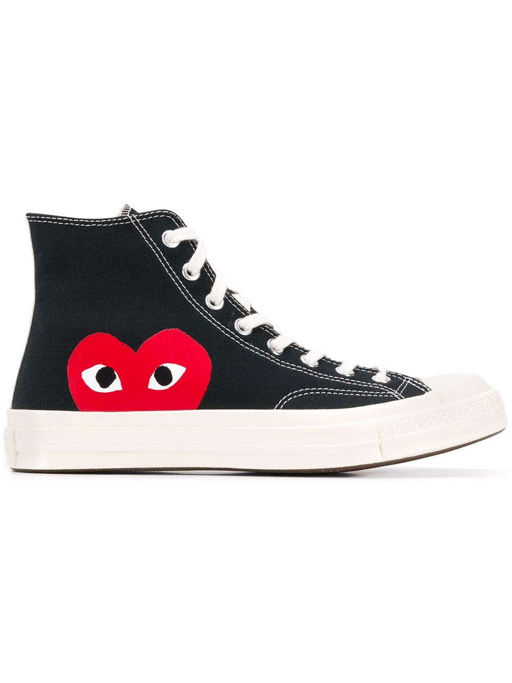 black converse with love heart