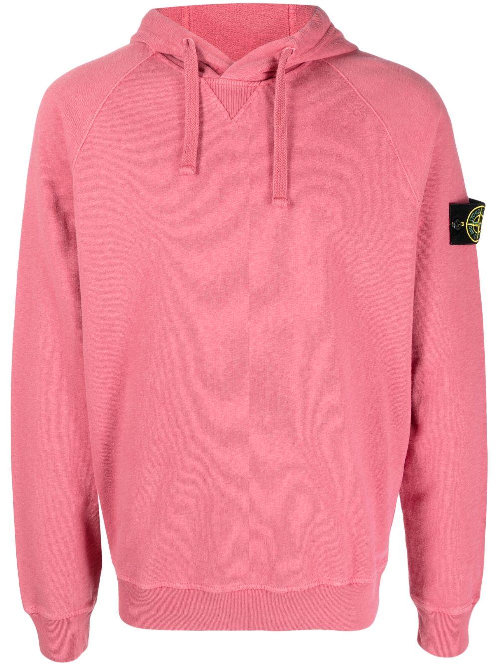 Stone Island Compass-patch Cotton-jersey Hoodie in Pink for Men | Lyst