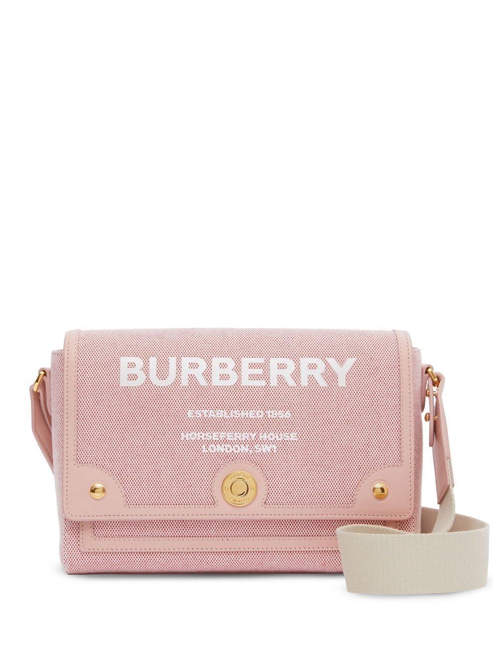 Burberry Horseferry Canvas Crossbody Bag in Pink | Lyst