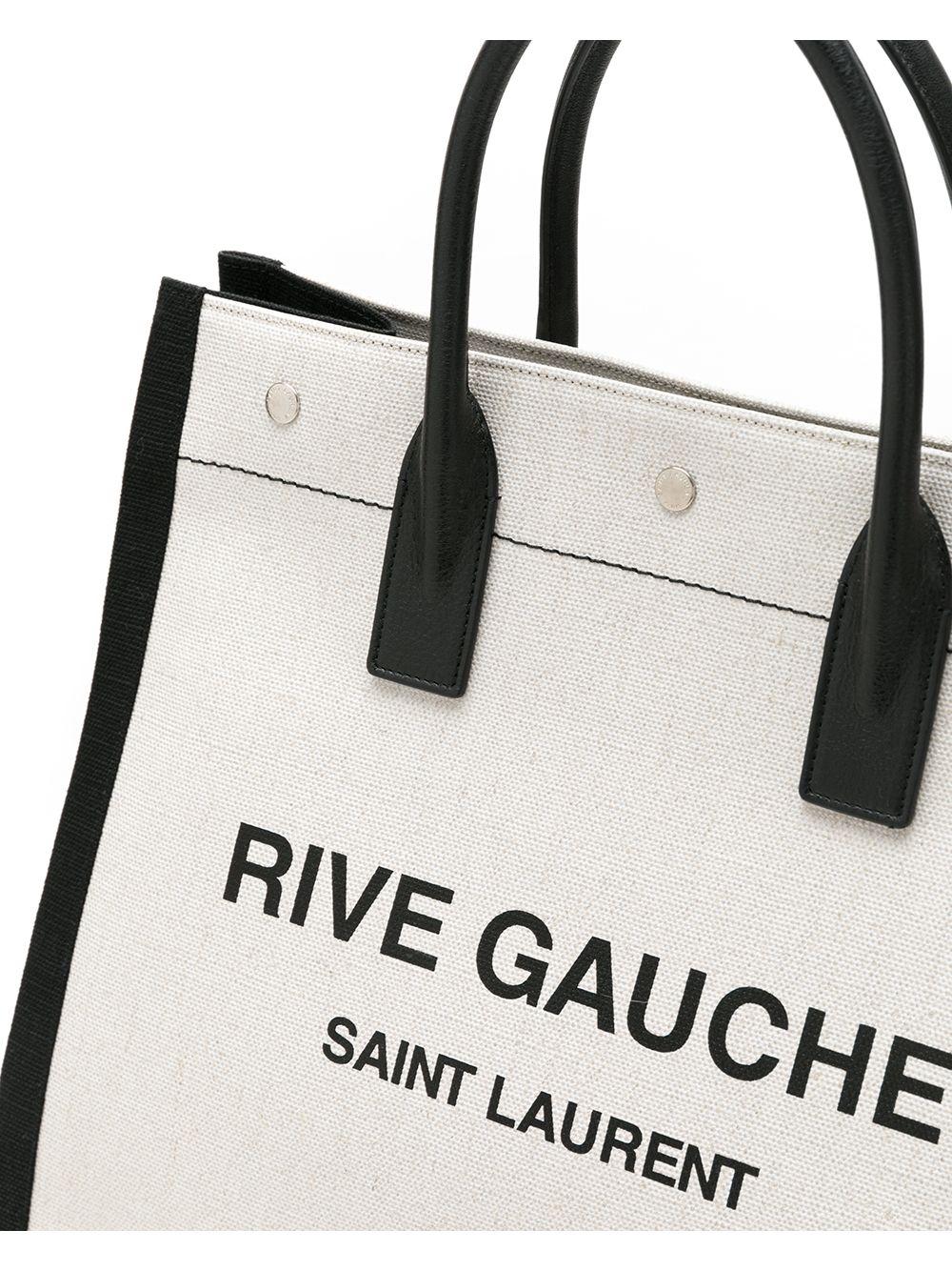 Saint Laurent Canvas Rive Gauche Tote Bag in White for Men | Lyst