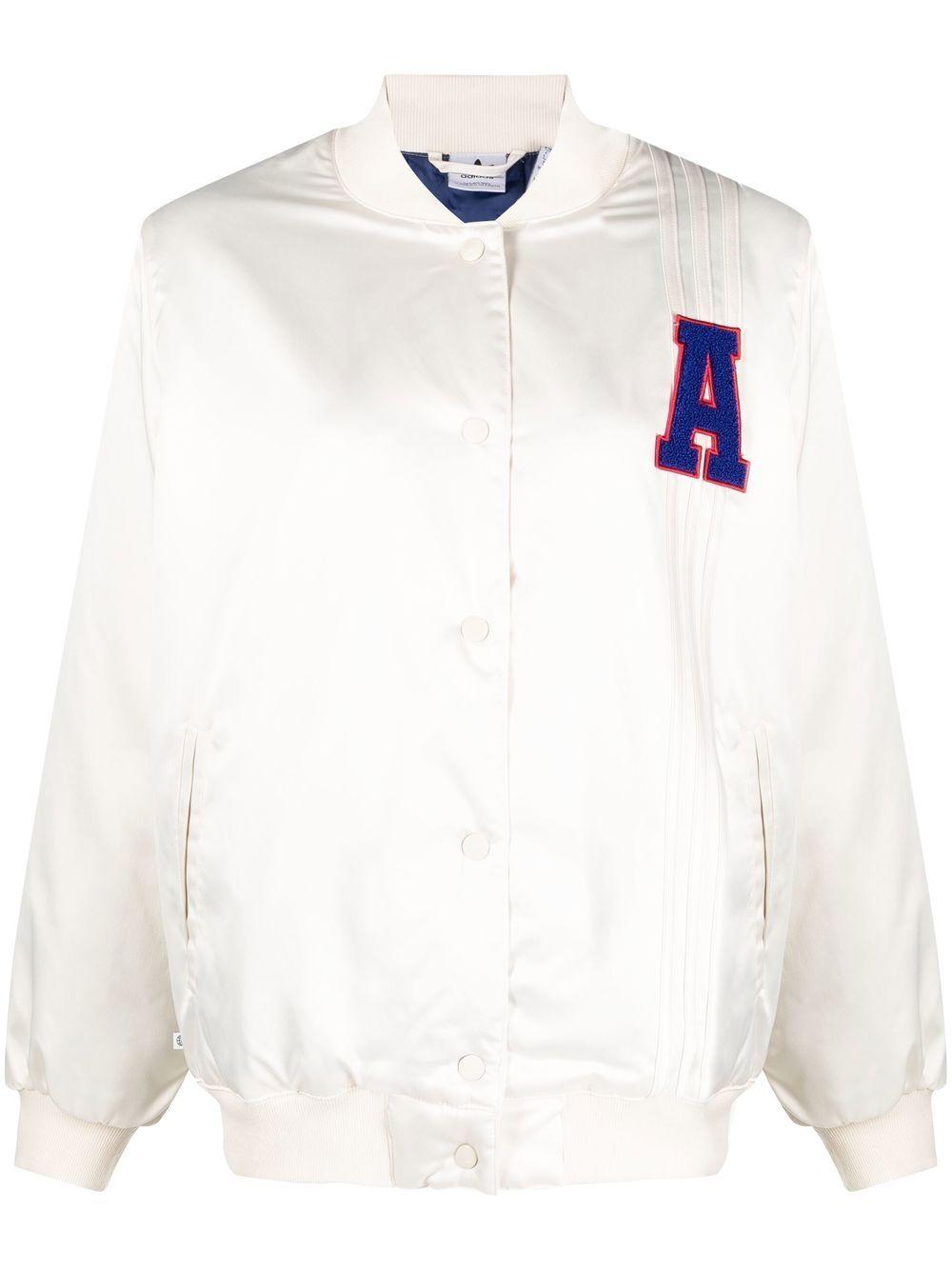 adidas Varsity Jacket in White | Lyst