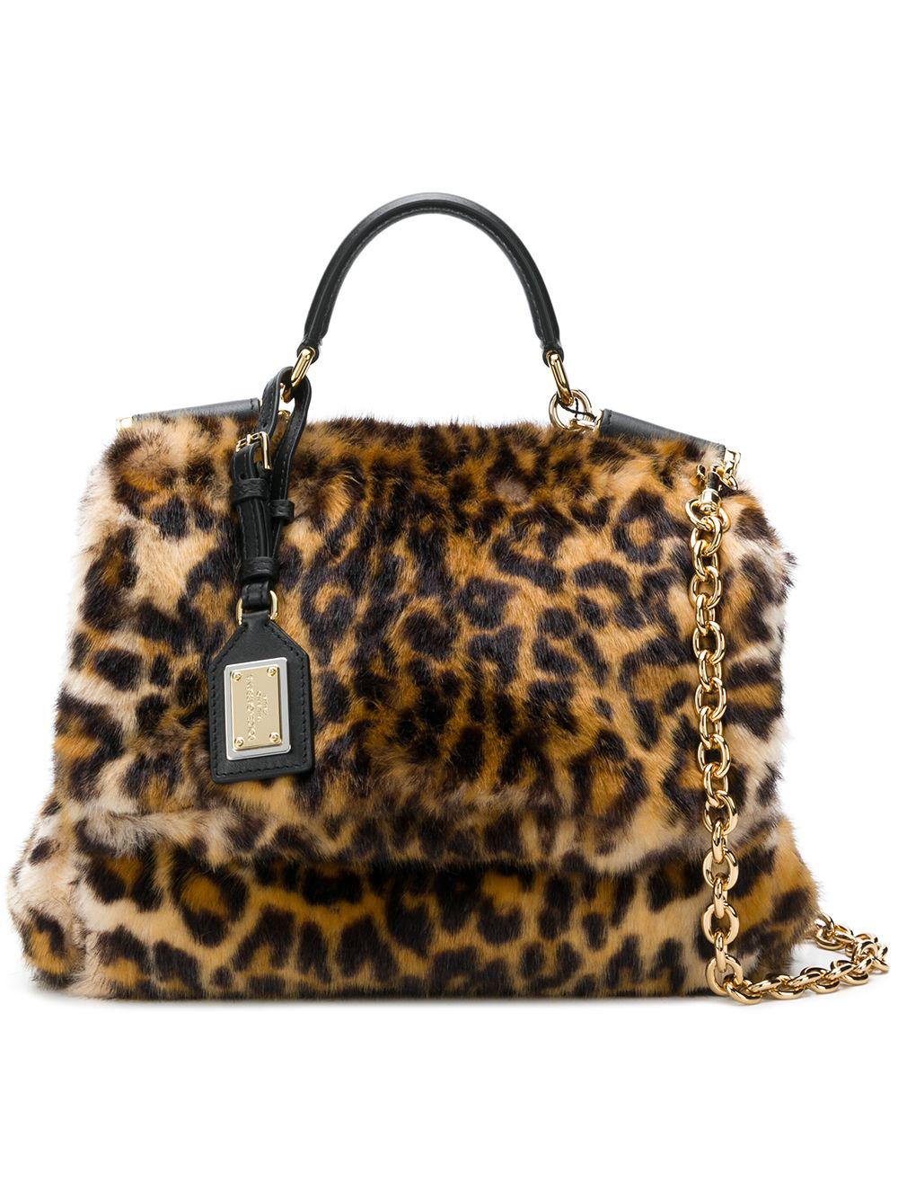 Borsa Miss Sicily In Pelliccia LeopardataDolce \u0026 Gabbana in Pelliccia di  colore Neutro | Lyst