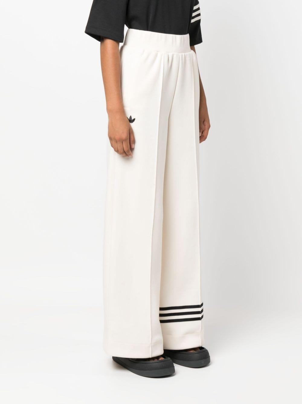 adidas Signature Stripe-print Wide-leg Trousers in White